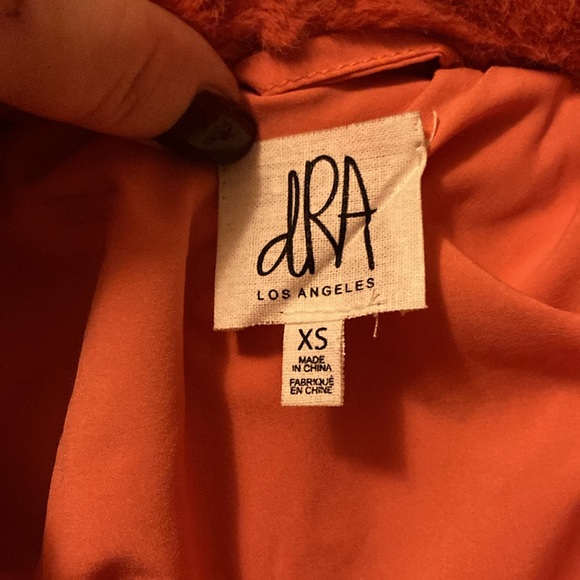 Anthropology dRA orange faux fur coat. - Picture 3 of 4
